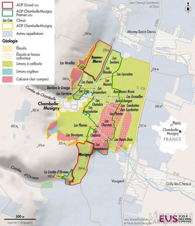 Appellations, climats et géologie de Chambolle-Musigny