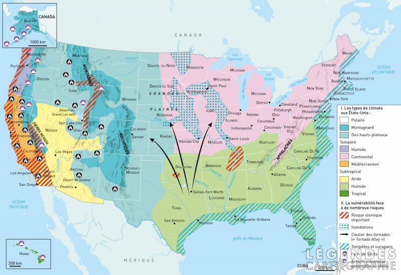 États-Unis, climat et vulnérabilité aux risques