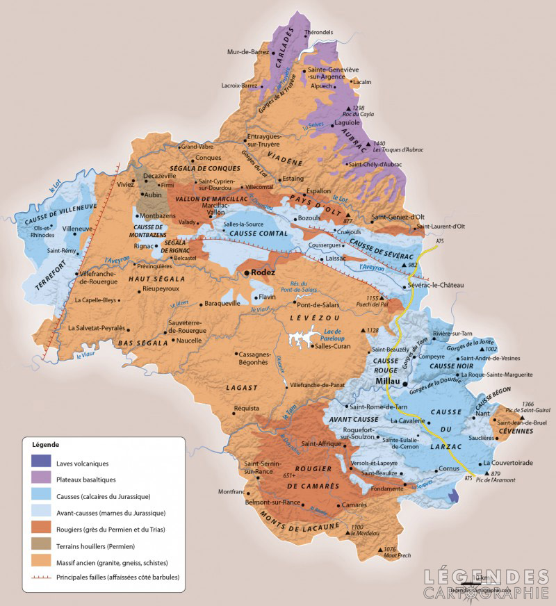 La géologie de l'Aveyron