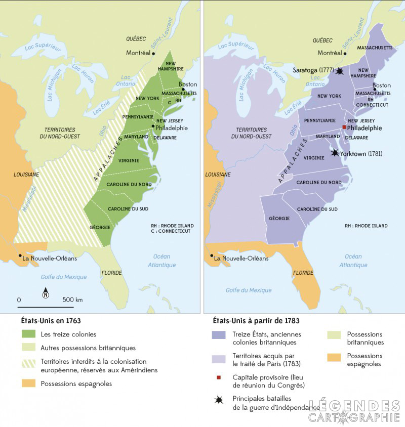 Les treize colonies