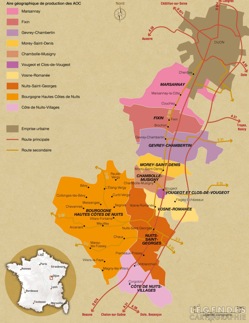 Le vignoble de la Côte-de-Nuits