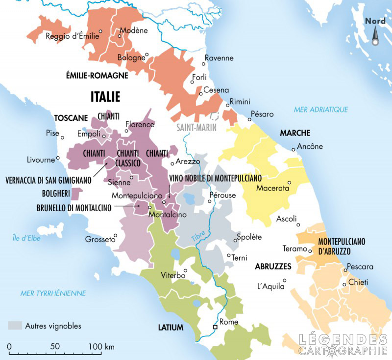 Le vignoble d'Italie centrale